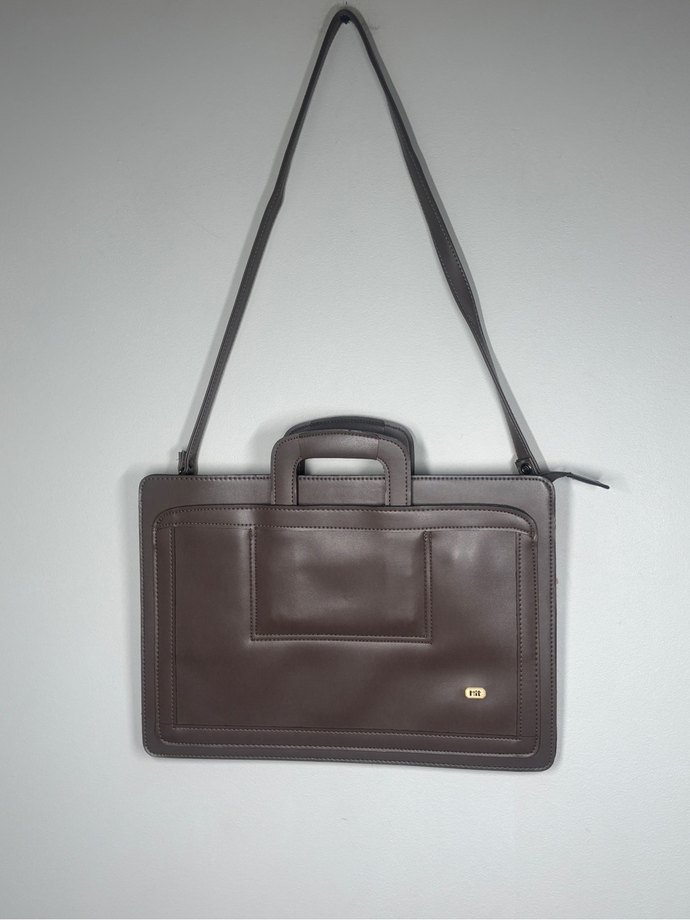 Vintage HIT Brown Structured Portfolio Briefcase